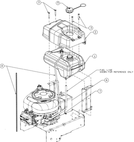 Fuel Tank Assembly Diagram and Parts List for CC760ES (12AE76JU010)(2016) Cub Cadet Lawn Mower